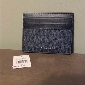 Michael Kors Monogram Cardinal Blue Card Case